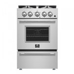 Forno Breno 24" Stainless Steel Freestanding Gas Range with Air Fry (2.3 Cu. Ft.) - FFSGS6290-24