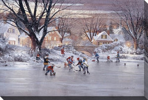 Pond Hockey Memories Wall Art - Multi-Colour - 22 X 28