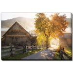 Sunlit Farm Lane Wall Art - Green/Brown - 38 X 60