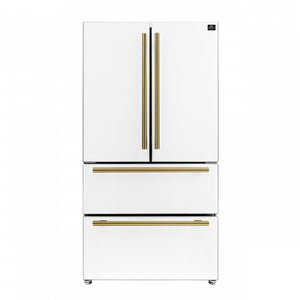 Forno Moena White Counter-Depth French Door Refrigerator with Ice Maker (19.2 Cu. Ft.) - FFRBI1820-36WHT