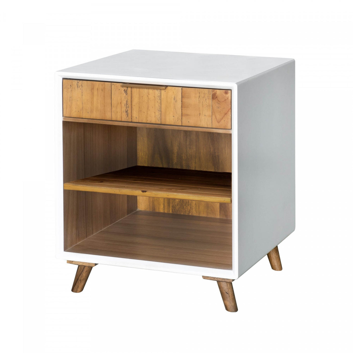 Lorne Night Table - White/Natural