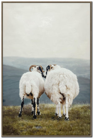 Side by Side Wall Art - White/Blue - 45 X 30