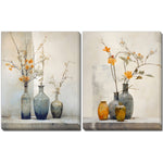 Floral Vessel Wall Art - Natural - 16 X 20 - Set of Two