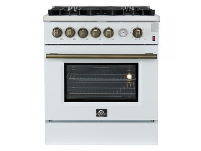 Forno Giovanni 30" White Freestanding Gas Range (4.32 Cu. Ft.) - FFSGS6274-30WHT