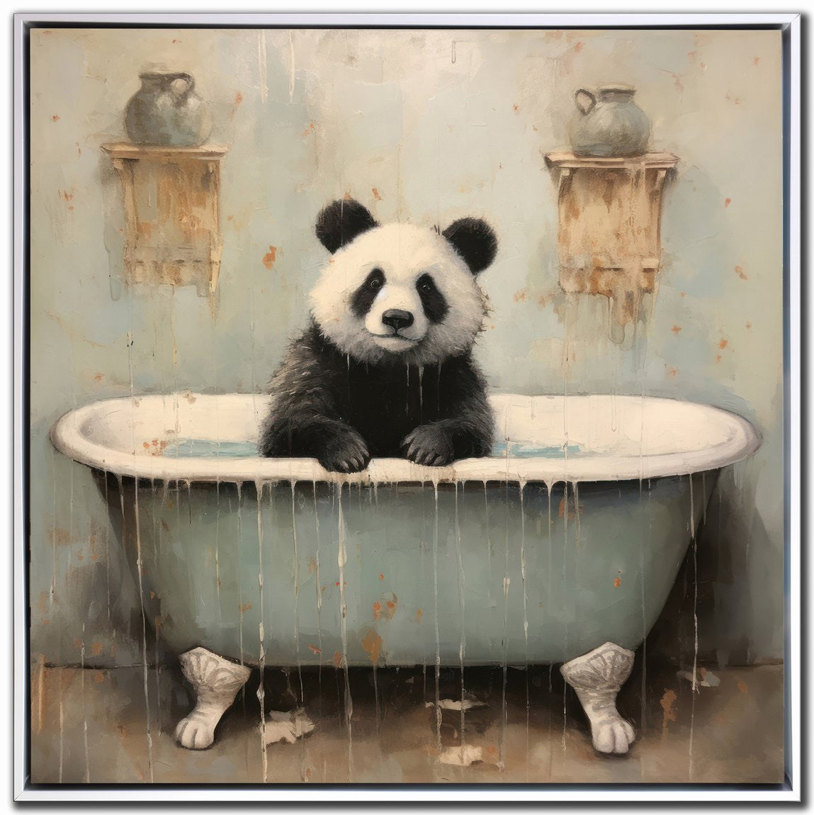 Panda Retreat Art - Multi-Colour - 24 X 24