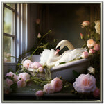 Soaking Swan Wall Art - Multi-Colour - 24 X 24