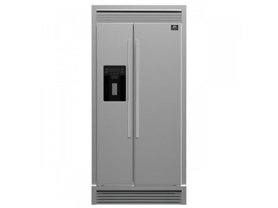 Forno Salerno 40" Stainless Steel Built-in Side-by-Side Refrigerator With Ice & Water Dispenser (20 Cu. Ft.) - FFRBI1844-40SG