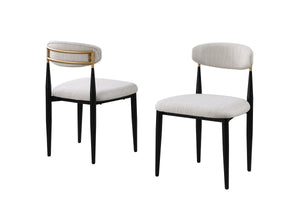 Kodi Dining Chair - Beige/Black - Set of Two