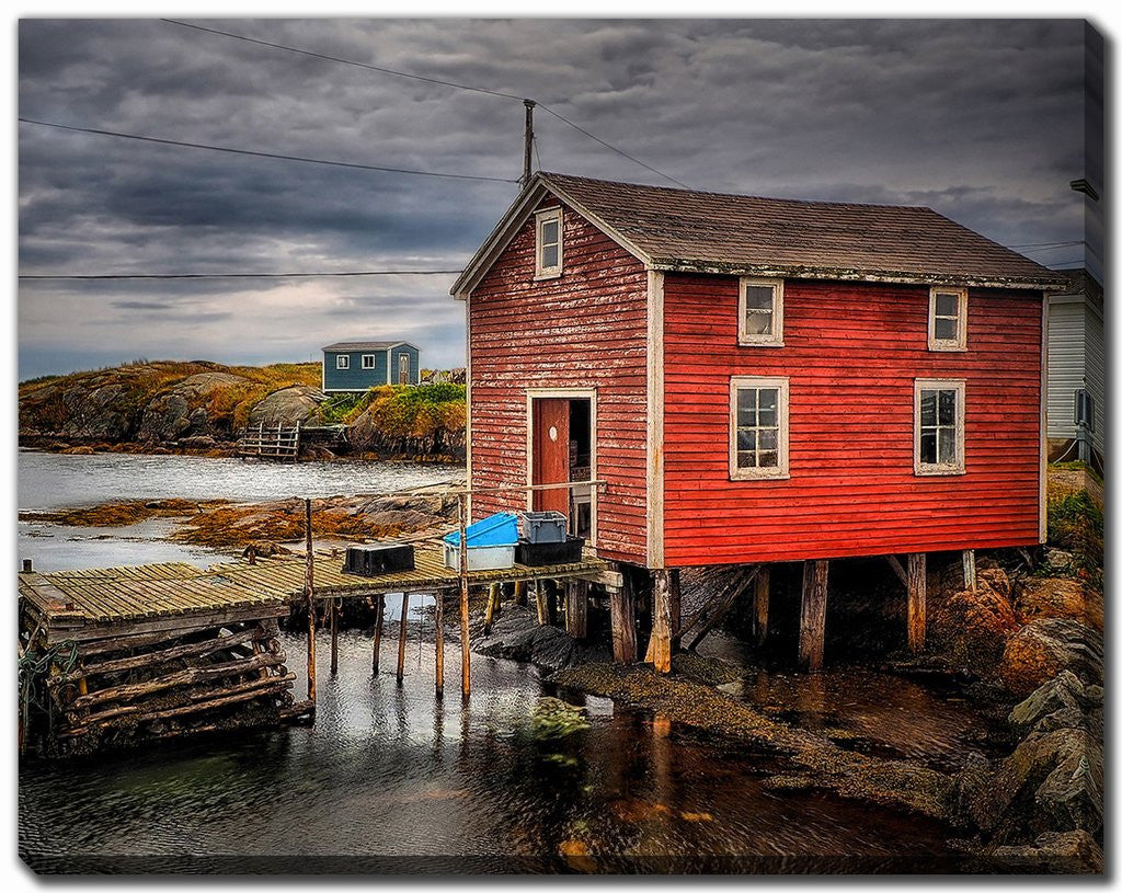 By the Bay Wall Art - Blue/Red - 22 X 28