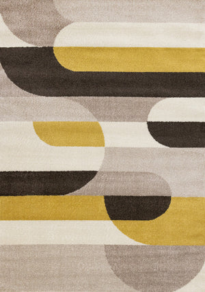 Maui Contemporary Geometric Area Rug - Cream Yellow - 8' X 11'