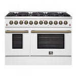 Forno Galiano 48" White Freestanding Dual Fuel Double Oven Range (6.58 Cu. Ft.) - FFSGS6156-48WHT