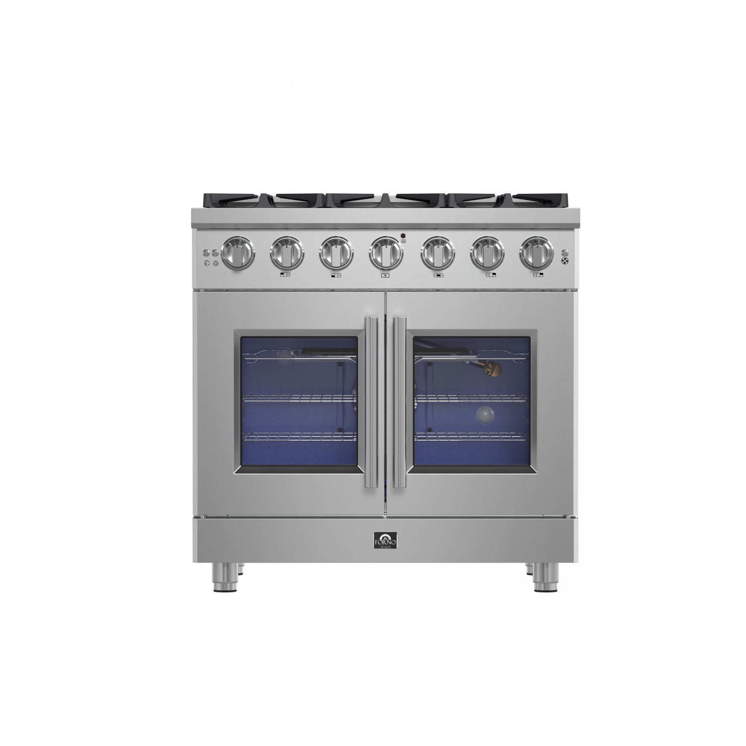 Forno Massimo 36" Stainless Steel French Door Freestanding Gas Range (5.36 Cu. Ft.) - FFSGS6439-36