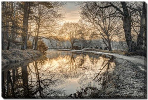 Riverbend at Sunset Wall Art - Grey - 22 X 28