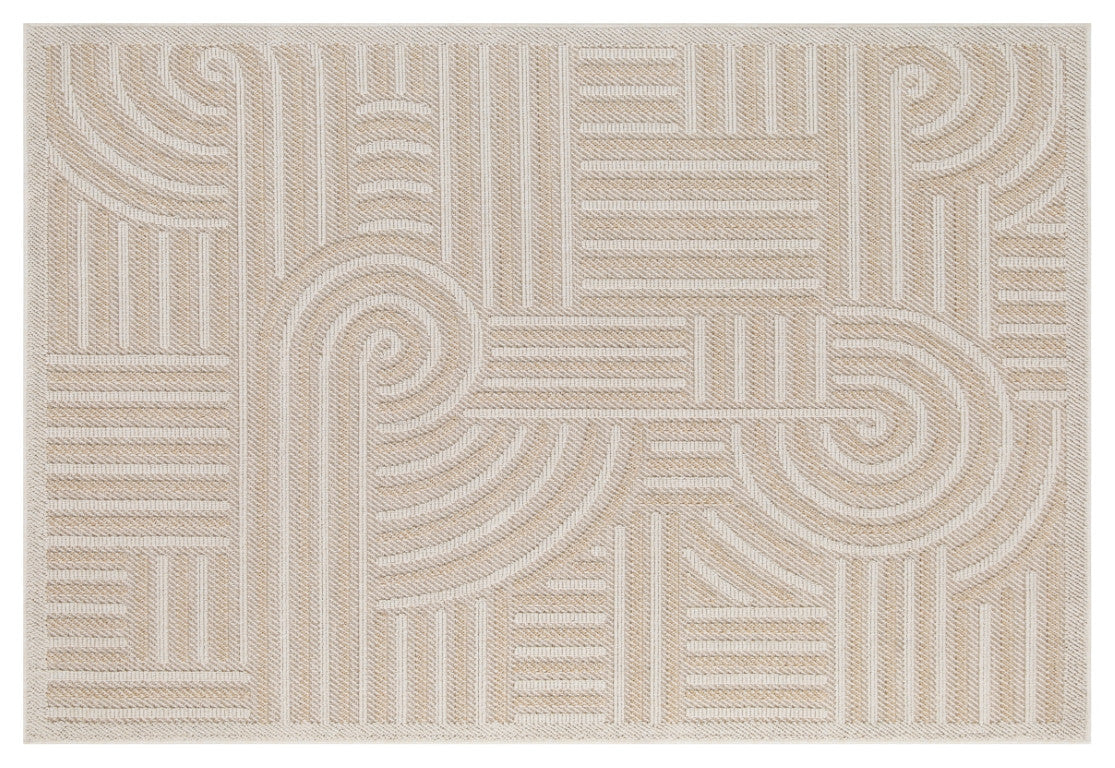 Assia Curves Outdoor Rug - 4' x 6' - Beige