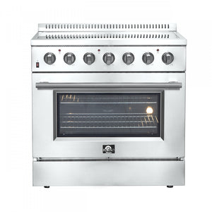 Forno Galiano 36" Stainless Steel Freestanding Electric Range With True Convection And Air Fry (5.36 Cu. Ft.) - FFSEL6083-36