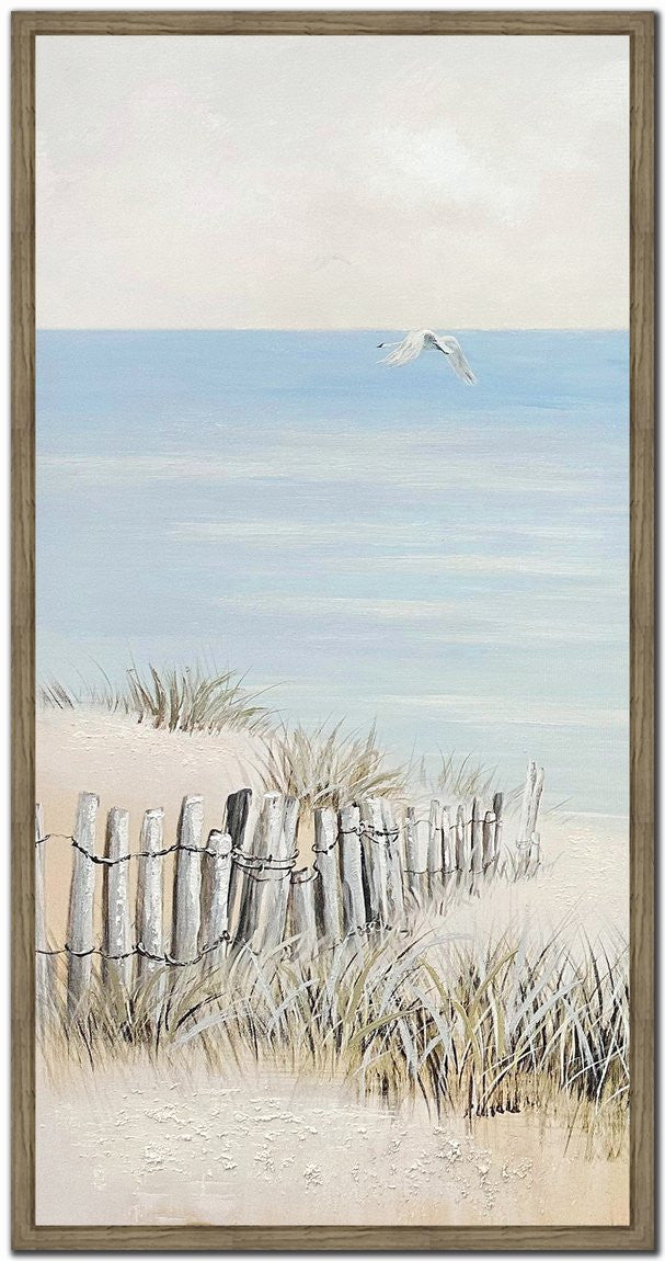 Quiet Shoreline I Art - Beige/Blue - 40 X 20