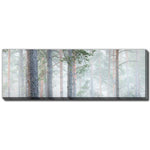 Misty Pine Forest Wall Art - Green - 20 X 60
