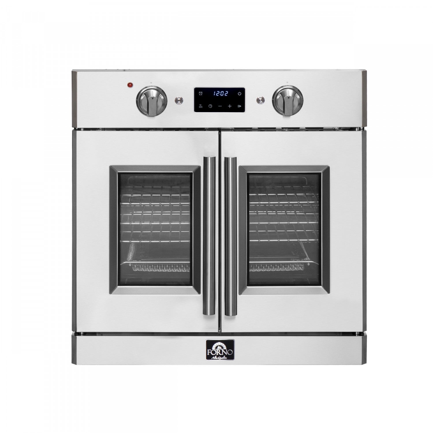 Forno Gallico Stainless Steel 30" French Door Electric Wall Oven with True Convection and Air Fry (3.68 Cu. Ft.) - FBOEL1371-30