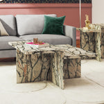 Brielle Two-Tiered Coffee Table - Faux Onyx Marble