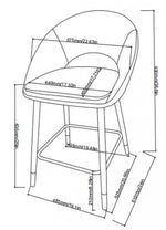 Mila Counter Stool - Grey/Black - Set of Two