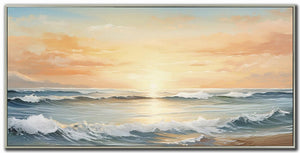 Morning Break Wall Art - Orange/Blue - 28 X 56