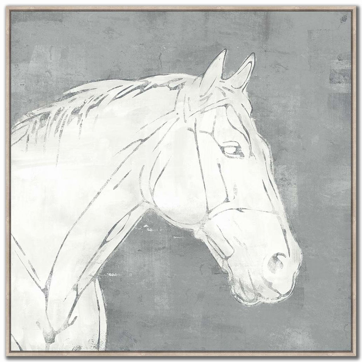 Equine Outline I Wall Art - White - 40 X 40