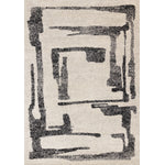 Marquee Modern Abstract Area Rug - Cream Black - 5' X 8'
