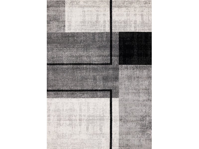 Elise Modern Geometric Area Rug - Grey Black White - 8' X 11'