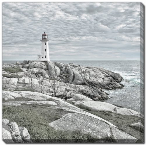 Beacon of Calm Wall Art - Grey/White - 16 X 16
