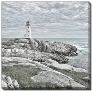Beacon Of Calm Wall Art - Grey/White - 16 X 16