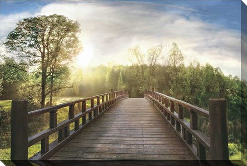 Evening Crossing Wall Art - Green/Blue - 16 X 20