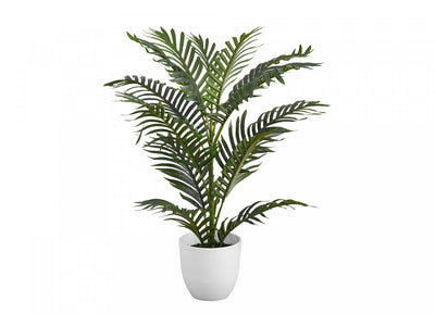 28" Palm Tree With 6" White Pot - Green