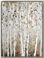 Rustle of Birch Wall Art - White/Brown - 48 X 36