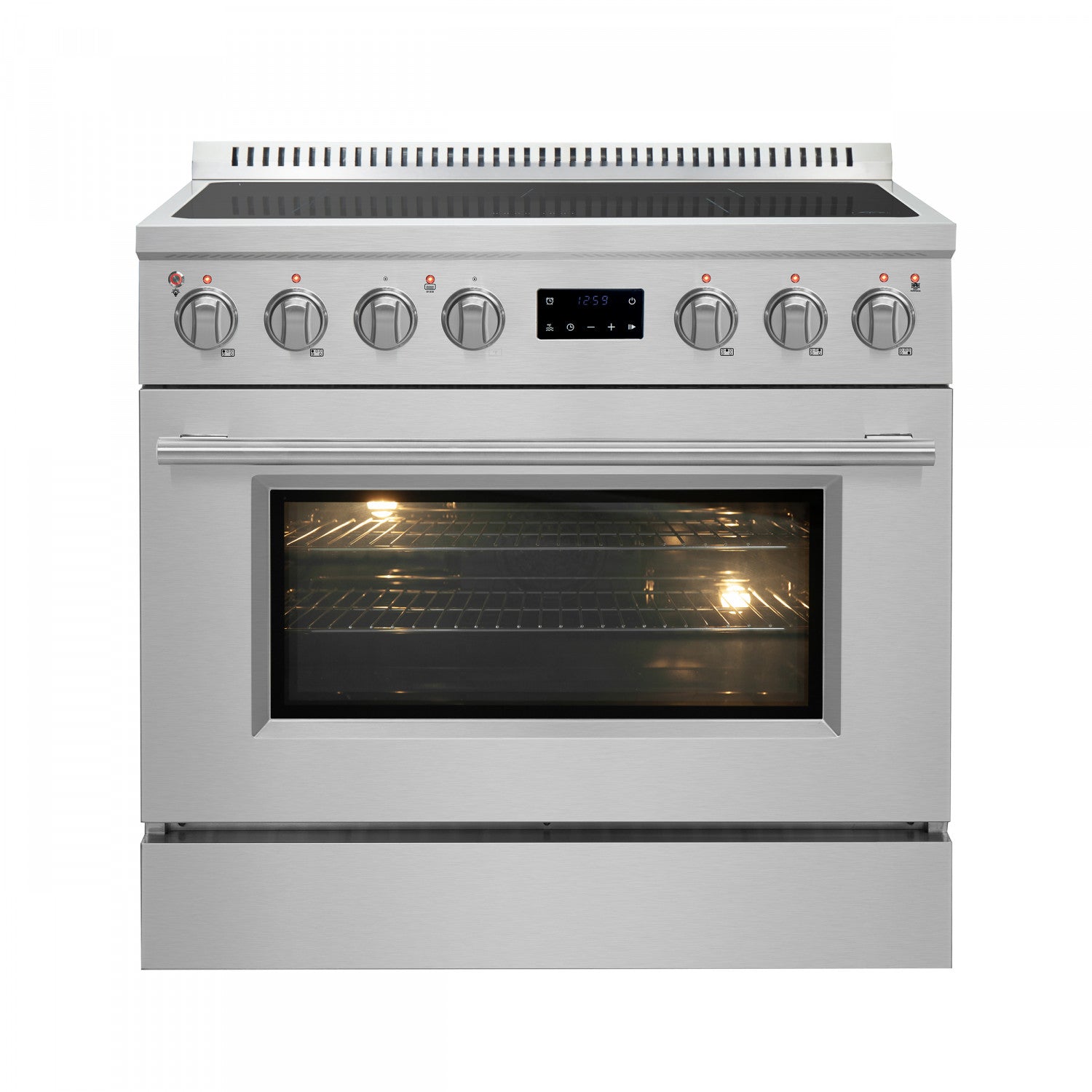 Forno Torino Stainless Steel 36" True Convection Induction Range with Air Fry and Air Sous Vide (5.36 Cu. Ft.) - FFSIN0936-36