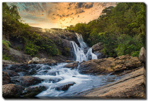 Sunset Falls Wall Art - Green/Blue/Brown - 22 X 28