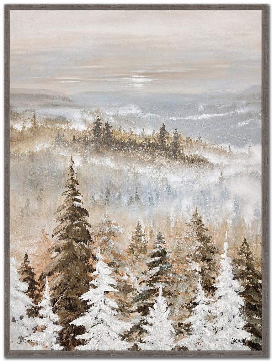 Frosted Pines Wall Art - Light Brown - 48 X 36