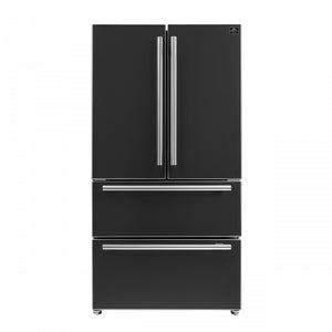 Forno Moena Black Counter-Depth French Door Refrigerator (19.2 Cu. Ft.) - FFRBI1820-36BLK