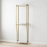 Gwyneth Closet with Hanging Rods - White Faux Marble/Golden Bronze