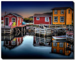 Dockside Dusk Wall Art - Blue/Red - 22 X 28