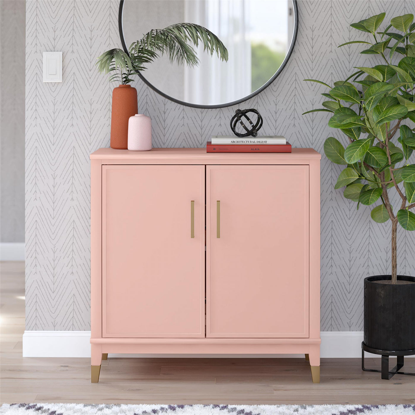 Westerleigh 2-Door Accent Cabinet - Pale Pink
