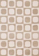Logan Contemporary Modern Area Rug - Beige Cream - 5' X 8'
