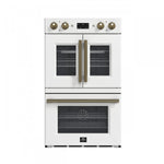 Forno Asti White 30" French Door Double Wall Oven with Dual True Convection and Air Fry (7.36 Cu. Ft.) - FBOEL1340-30WHT
