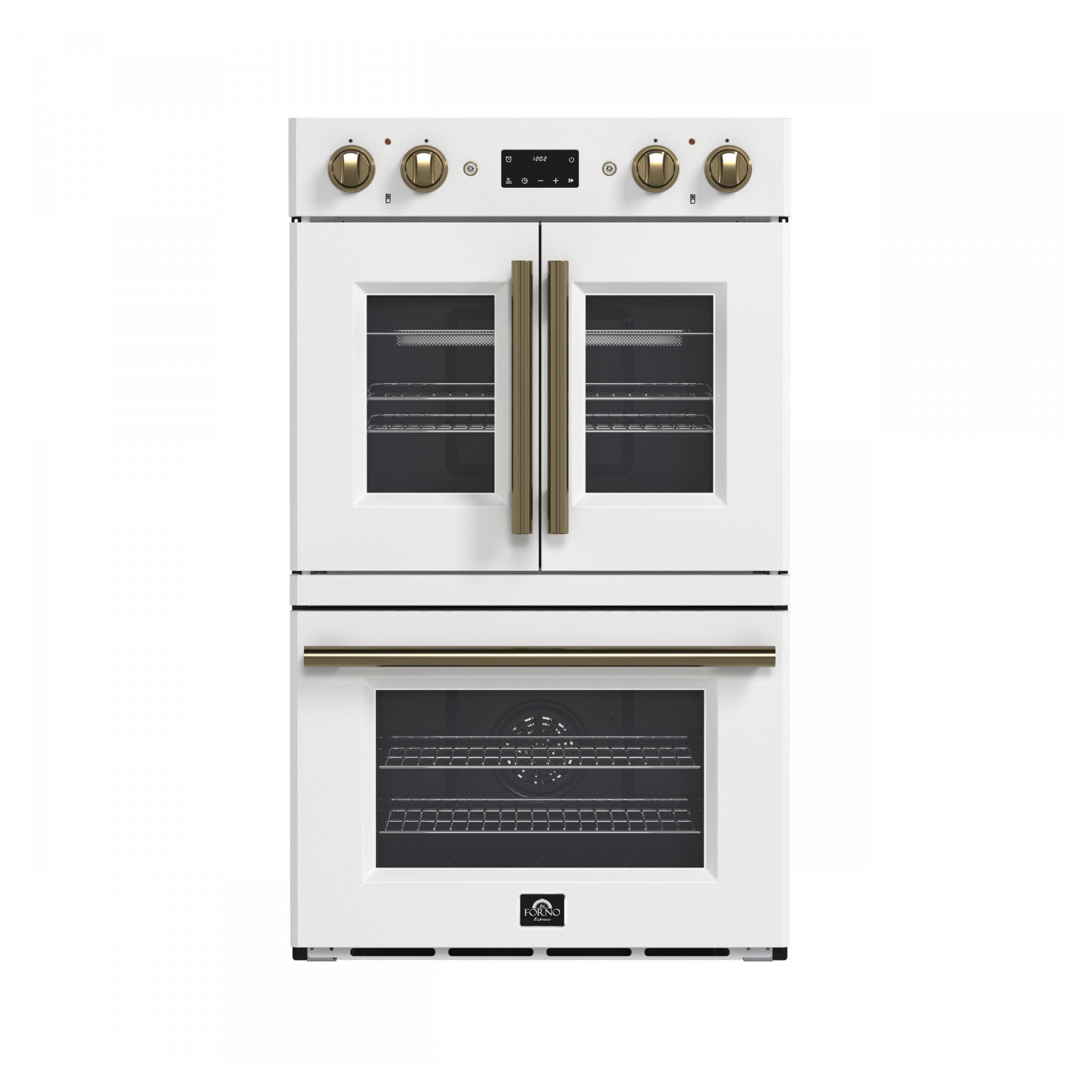 Forno Asti White 30" French Door Double Wall Oven with Dual True Convection and Air Fry (7.36 Cu. Ft.) - FBOEL1340-30WHT