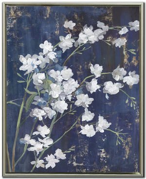 Blossoms In Indigo II Wall Art - Blue/White - 24 X 30