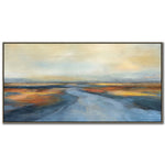 Golden Wanders Wall Art - Blue/Orange - 28 X 56