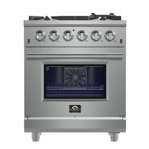 Forno Massimo 30" Stainless Steel Freestanding Gas Range With Air Fry (4.32 Cu. Ft.) - FFSGS6239-30