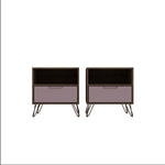 Nuuk I Night Table Set of 2 - Nature/Rose Pink