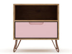 Nuuk I Night Table Set of 2 - Nature/Rose Pink