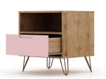 Nuuk I Night Table Set of 2 - Nature/Rose Pink