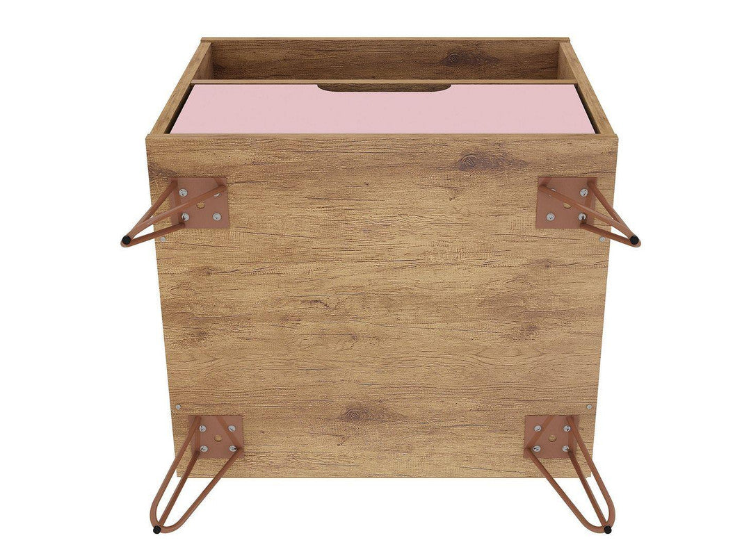 Nuuk I Night Table Set of 2 - Nature/Rose Pink